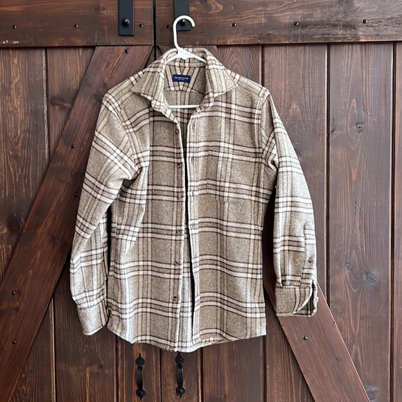 Brown Plaid Flannel Button Up Shirt